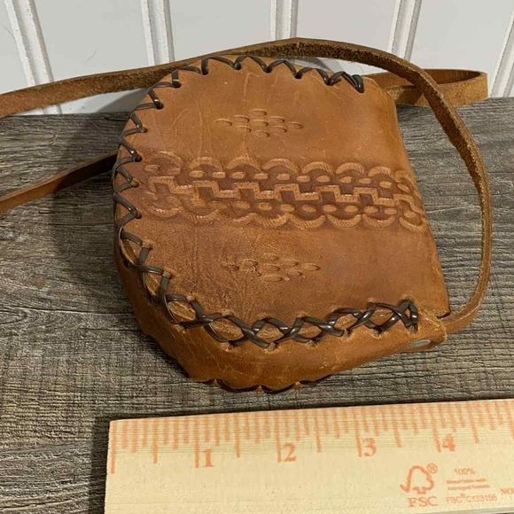 Vintage Mexican Tooled Leather Acapulco Cross Body Bag Small - Picture 5 of 5